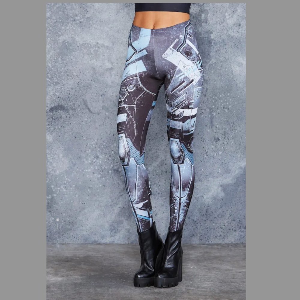 BlackMilk Mecha Robot Printed Mid Rise Leggings